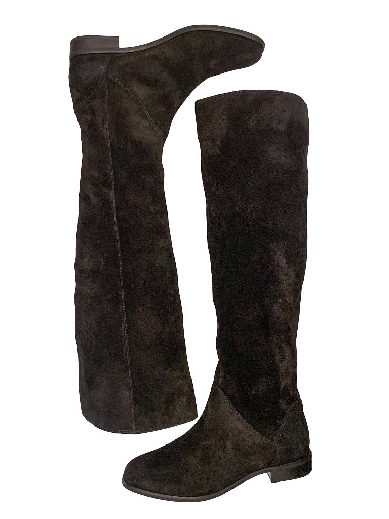 Gianni Bini Black Suede Knee High Riding Boots "Love-It" Flat Low Heel Sz 9m — image 6 of 8